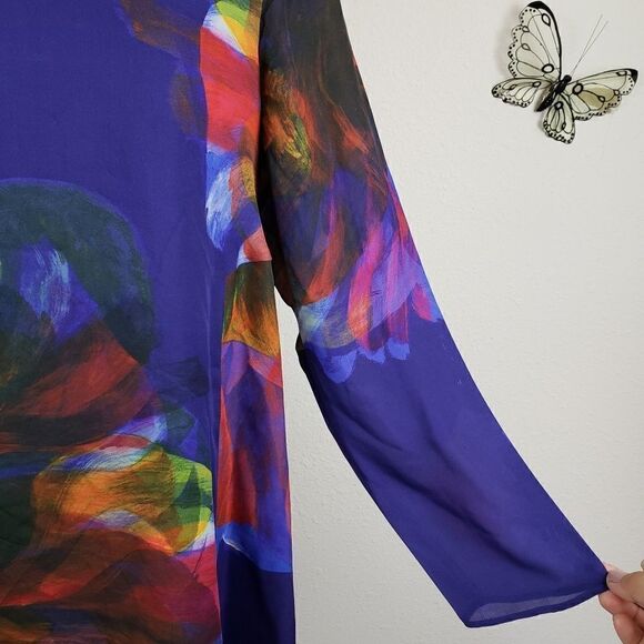Anthropologie leifsdottir watercolor silk chiffon - Picture 7 of 8
